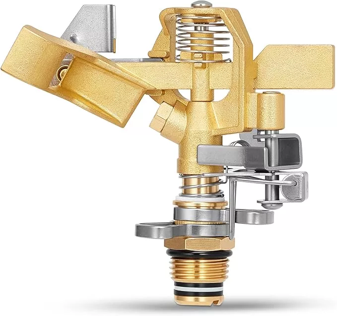 1-2-inch-brass-sprinklers-head-heavy-duty-water-sprinkler-yard-with-360-degree-l 1/2 Inch Brass Sprinklers Head,Heavy Duty Water Sprinkler for Yard with 360 Degree Large Area Coverage Irrigation, Adjustable Impact Sprinklers Head Nozzle for Grass Patio Garden Irrigation