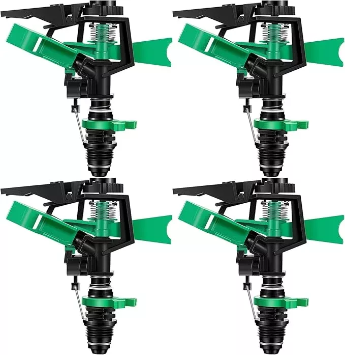 1-2-inch-plastic-impact-sprinklers-heads-adjustable-0-360-degree-pulsating-oscil 1/2 Inch Plastic Impact Sprinklers Heads Adjustable 0-360 Degree Pulsating Oscillating Watering Sprinkler Head for Garden Law Grass Yard Irrigation Supplies (4 Pieces)