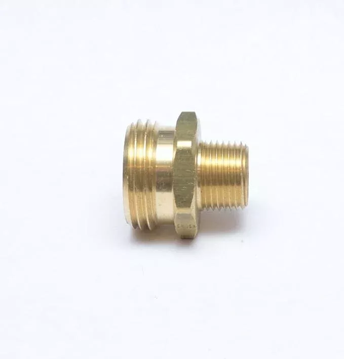 1-2-male-npt-mpt-mip-to-3-4-male-ght-garden-hose-thread-adapter-brass-fitting-fu 1/2" Male NPT MPT MIP to 3/4" Male GHT Garden Hose Thread Adapter Brass Fitting Fuel/Air/Water/Boat/Gas/Oil WOG House/Boat/Lawn/Power Wash/Irrigation