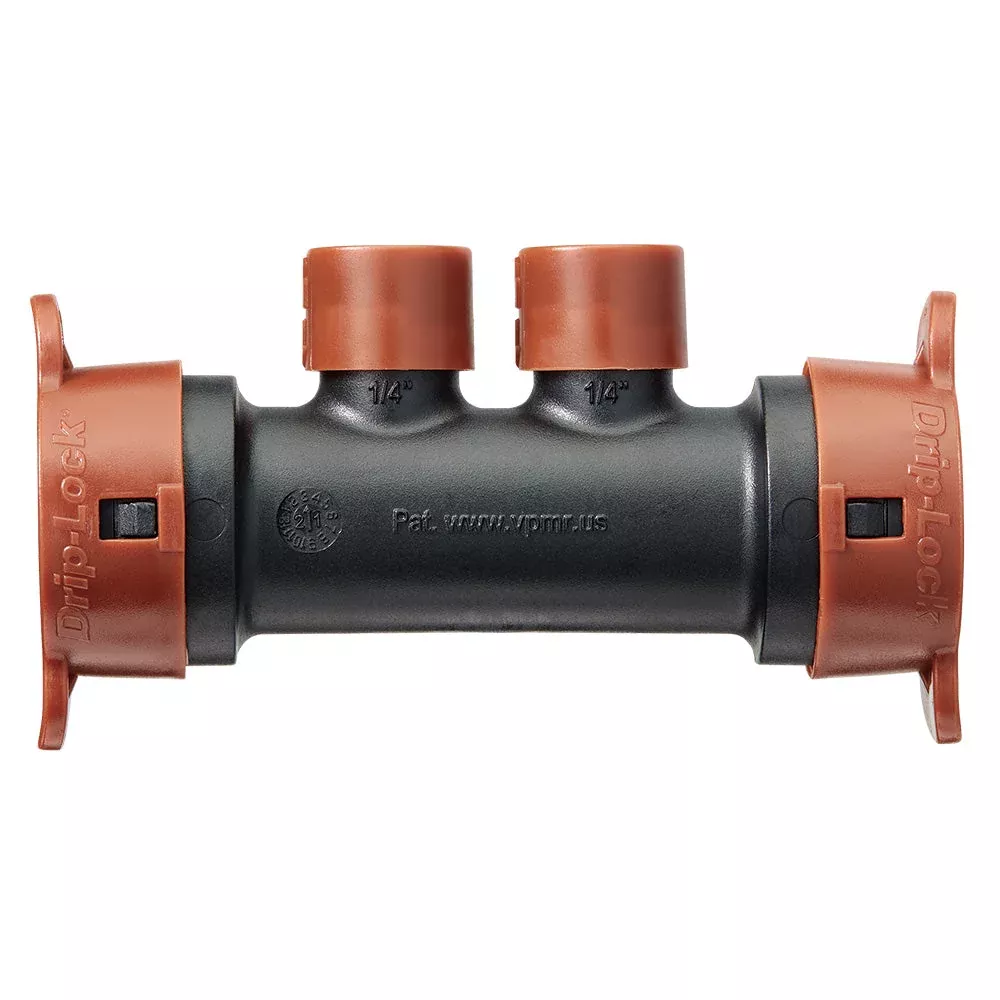 1-2-x-1-4-drip-lock-2-port-drip-manifold-67046 1/2" x 1/4" Drip-Lock 2-Port Drip Manifold 67046