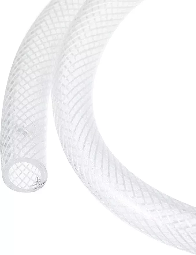 1/2" x 5/8" Braided Clear Plastic PVC Tubing 10ft High Pressure Flexible Reinforced Vinyl Tube, [for Garden Irrigation, Water Hose, Fish Tank, Water Transfer] - 12.7x15.9mm