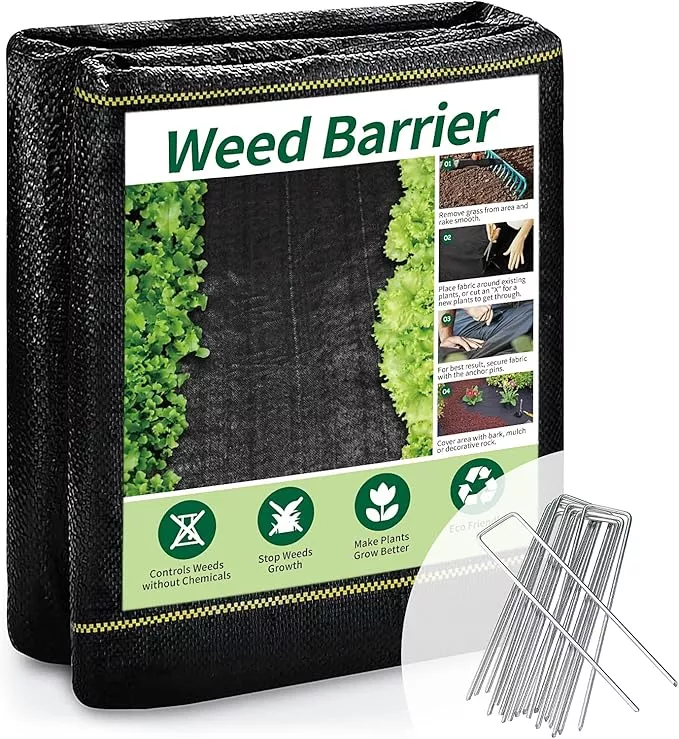 1-3ft-x50ft-black-weed-barrier-landscape-premium-fabric-heavy-duty-woven-ground- 1.3ft x50ft Black Weed Barrier Landscape Premium Fabric-Heavy Duty Woven Ground Cloth with Superior Permeability Weed Control Convenient Design