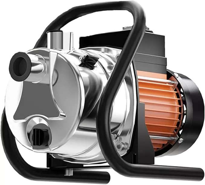 1-5-hp-portable-water-transfer-pump-1500-gph-shallow-well-pump-garden-booster-sp 1.5 HP Portable Water Transfer Pump 1500 GPH Shallow Well Pump Garden Booster Sprinkler Pumps for Irrigation Lawn Farm Water Removal with Adapters, Orange