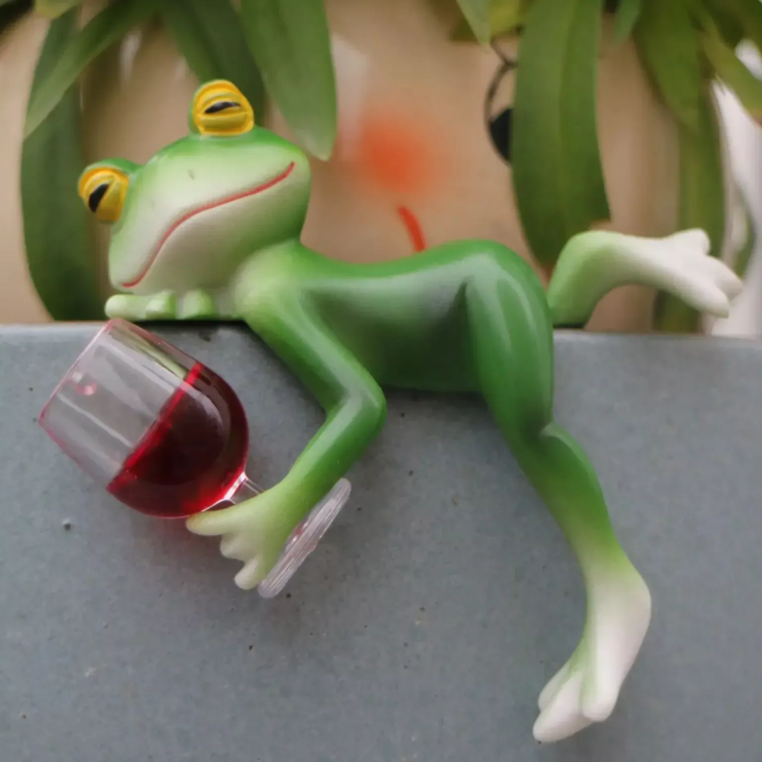 1-piece-interesting-green-frog-wine-glass-hangings-full-indoor-outdoor-decoratio 1 Piece of Interesting Green Frog and Wine Glass Hangings Full - Indoor and Outdoor Decoration Suitable for Garden, Aquarium, Garden Ponds, Flower Pots and Frog Themed Garden.