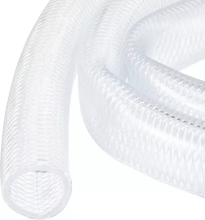 1" x 1 1/4" Braided Clear Plastic PVC Tubing 10ft High Pressure Flexible Reinforced Vinyl Tube, [for Garden Irrigation, Water Hose, Fish Tank, Water Transfer] - 25.4x31.8mm