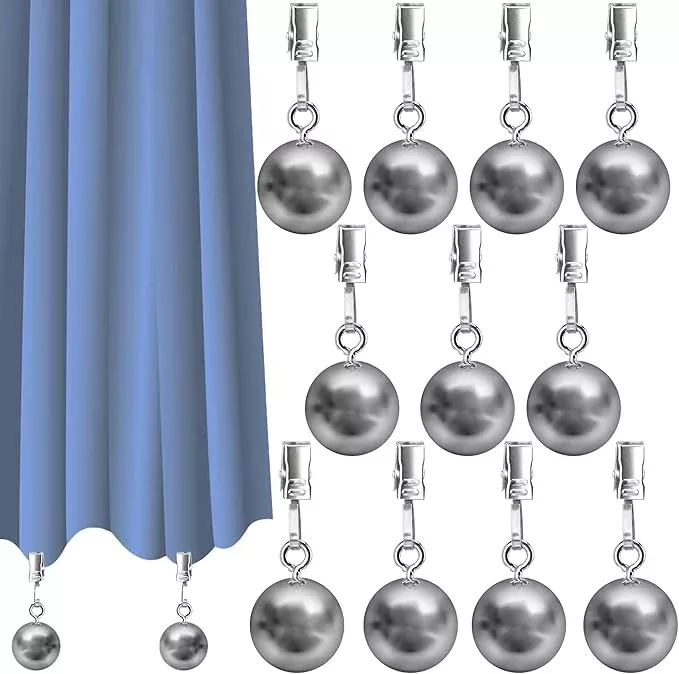 10-pack-heavy-duty-curtain-weights-heavy-weights-outdoor-curtains-pergola-patio- 10 Pack Heavy Duty Curtain Weights, Heavy Weights for Outdoor Curtains of Pergola Patio Gazebo Cabana, Stainless Steel Weight Clip Down Curtain, Garden Flag, Shower Curtain, Tablecloth