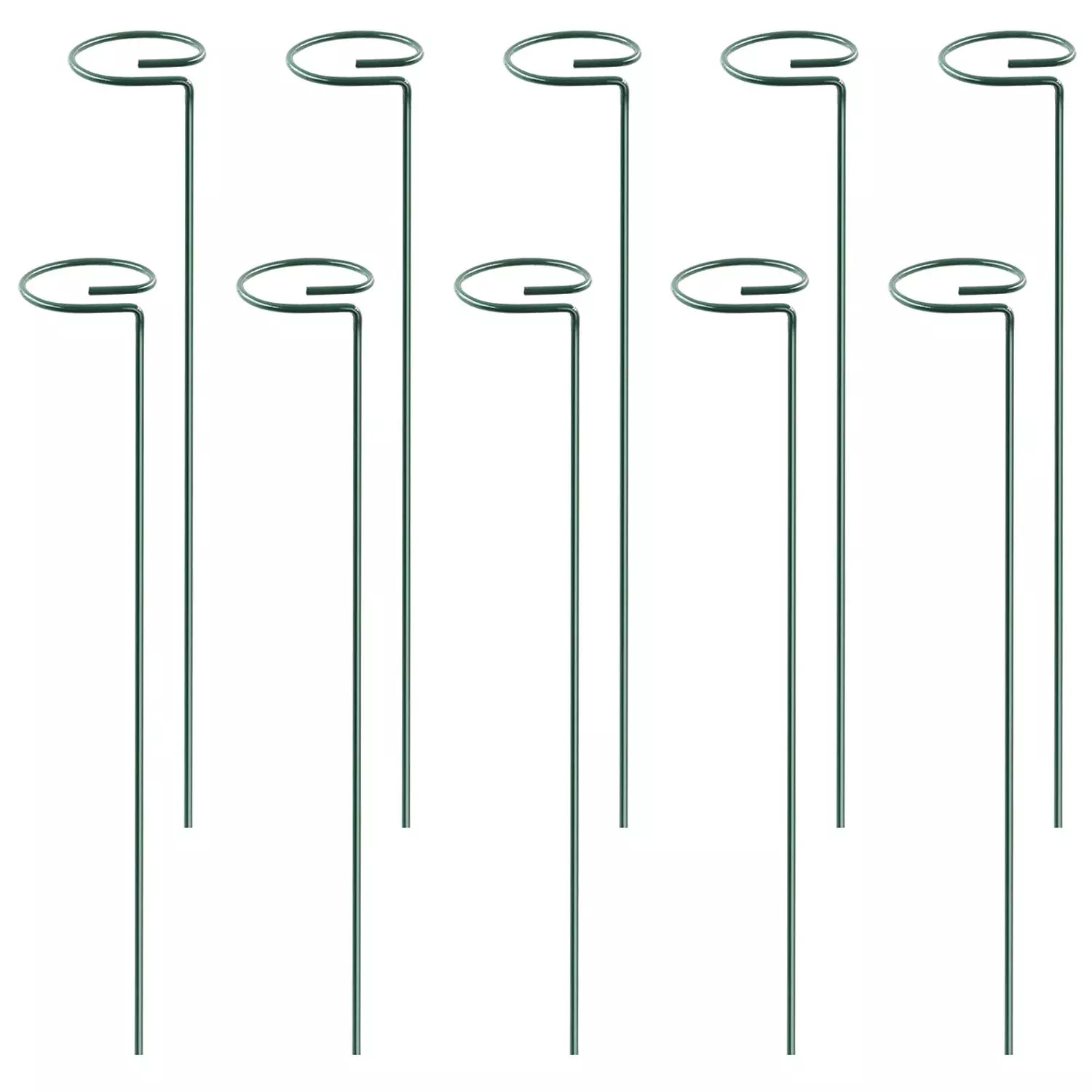10 Packs 16in Plant Support Stakes Garden Flower Single Stem Support Stake Iron Plant Cage Support Ring For Tomatoes Orchid Lily Peony Rose Flower Ama