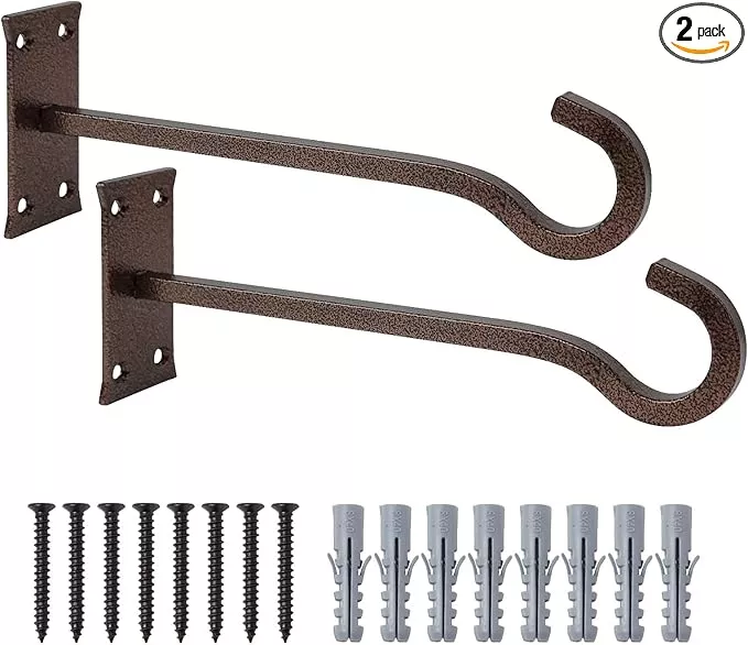 10inch-heavy-duty-plant-hangers-outdoor-or-indoor-bird-feeder-hanger-shepherd-ho 10inch Heavy Duty Plant Hangers Outdoor or Indoor Bird Feeder Hanger Shepherd Hooks 2pcs White Metal Wall Hook for Hanging Plant Bracket, Lantern, Flower Basket, Wind Chimes