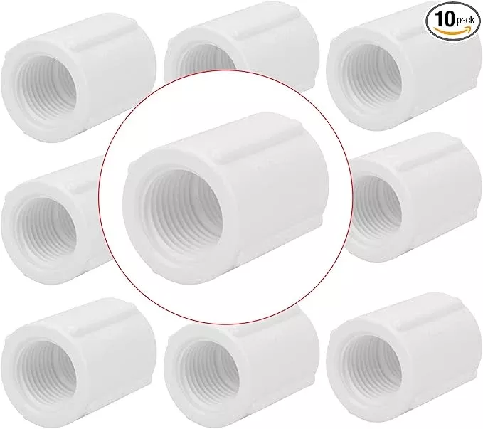10pack-1-2-double-female-thread-pvc-pipe-coupling-adapter-pipe-fitting-connector 10Pack 1/2" Double Female Thread PVC Pipe Coupling Adapter Pipe Fitting Connector SCH40 1/2Inch Female to Female Threaded PVC Coupling Pipe Fitting for Sprinkler,Irrigation,Swimming Pools
