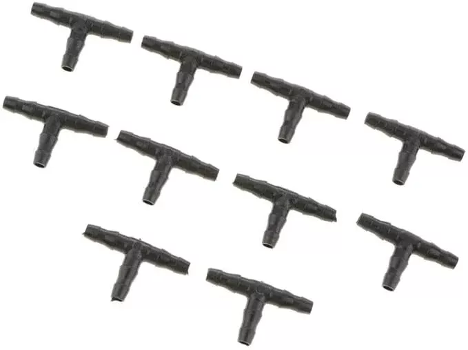 10pcs-micro-drip-irrigation-system-dripper-tee-pipe-barb-hose-watering-garden 10PCS Micro Drip Irrigation System Dripper Tee Pipe Barb Hose Watering Garden