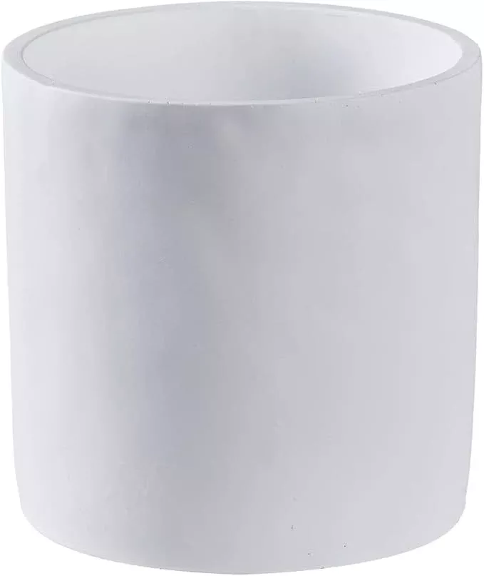 11-inch-pot-plants-large-cement-planter-with-drainage-hole-mid-century-modern-co 11 Inch Pot for Plants, Large Cement Planter with Drainage Hole, Mid-Century Modern Concrete Flower Pots for Home Decor, Office & Outdoor (White)
