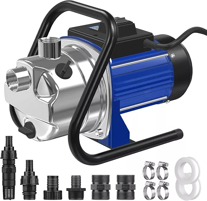 110v-electric-shallow-well-pump-1-5hp-1532gph-152ft-water-transfer-pump-portable 110V Electric Shallow Well Pump, 1.5HP 1532GPH 152FT Water Transfer Pump, Portable Stainless Steel Sprinkler Booster Jet Water Pumps for Garden Lawn Irrigation System