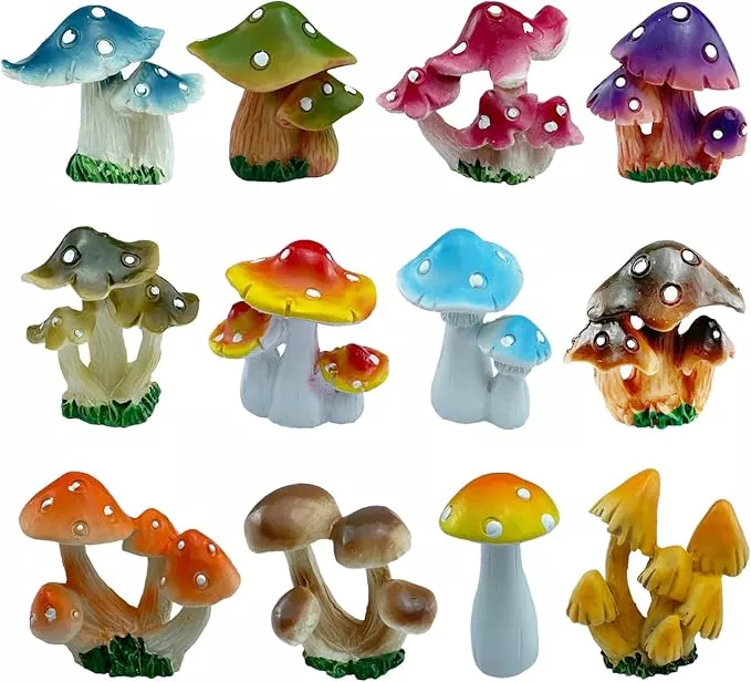 12-pcs-1-5-to-1-8-inch-resin-mushroom-cute-mushrooms-fairy-garden-mushrooms-orna 12 Pcs 1.5 to 1.8 Inch Resin Mushroom,Cute Mushrooms Fairy Garden Mushrooms Ornaments for Outdoor Decoration,Home Décor,Cake Decoration,DIY Bonsai Craft …
