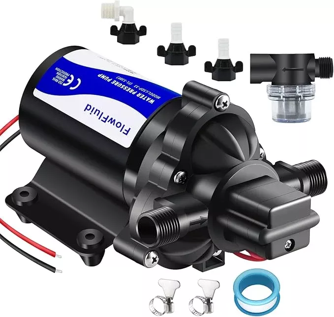 12v-dc-water-pressure-booster-diaphragm-pump-rv-45psi-4gpm-washdown-fresh-self-p 12V DC Water Pressure Booster Diaphragm Pump for RV,45PSI 4GPM Washdown Fresh Self Priming Electric Pump for Boats with Filter, Transfer On Demand Pump for Marine Yacht Caravan Garden Hose