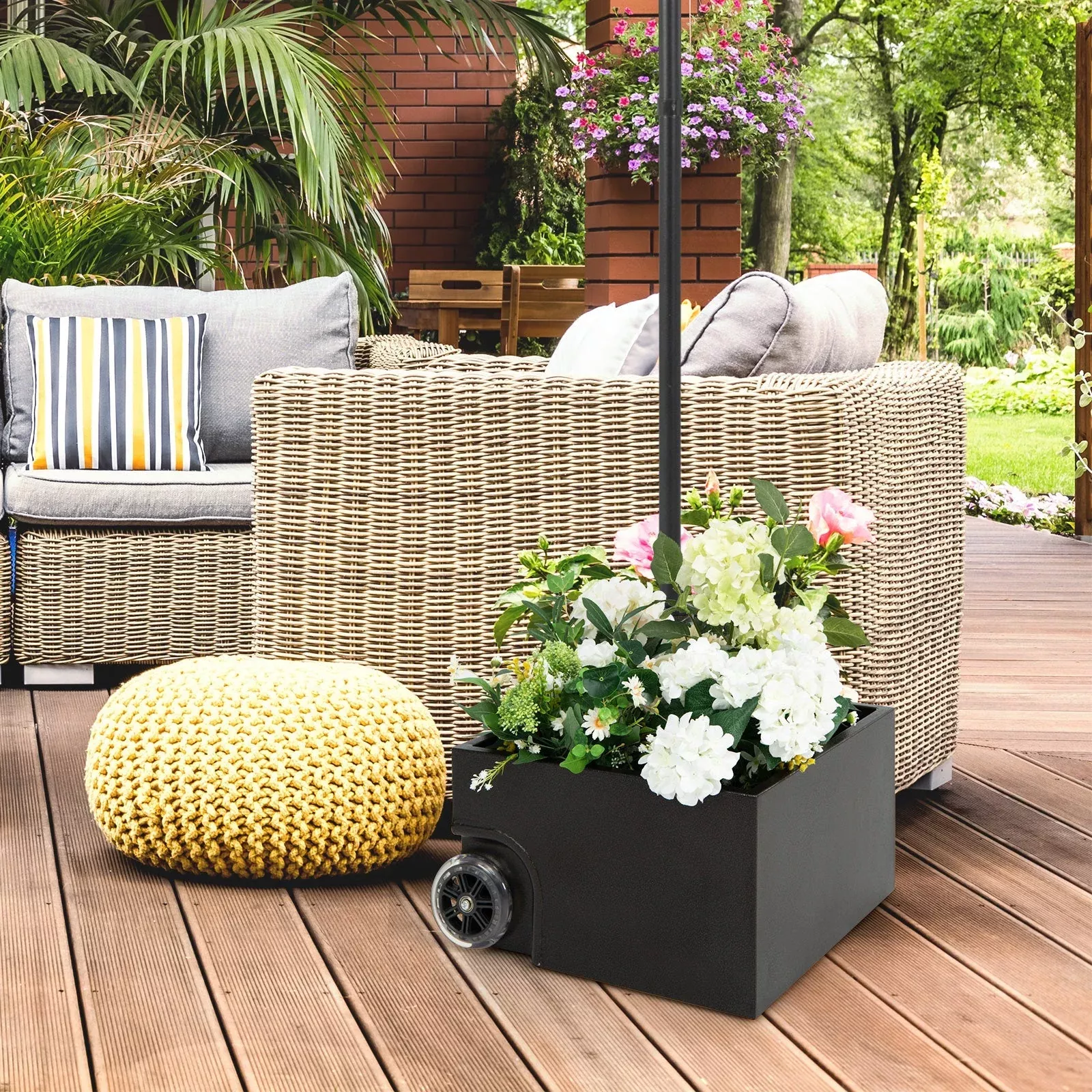 150-pounds-patio-umbrella-base-stand-wheels-planter-outdoor 150 Pounds Patio Umbrella Base Stand Wheels Planter Outdoor