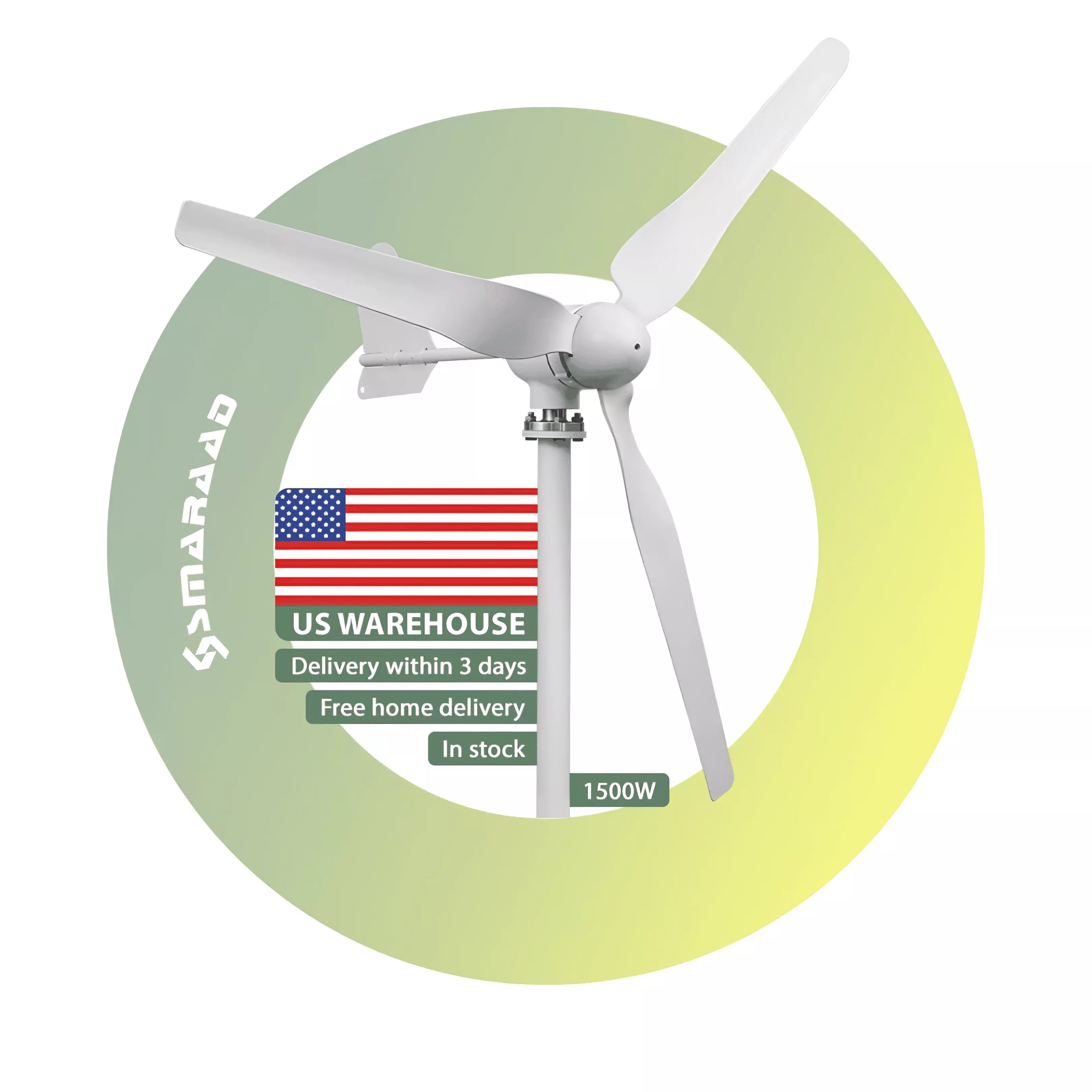 1500w-wind-generator-pole-not-included 1500W Wind Generator Pole Not Included