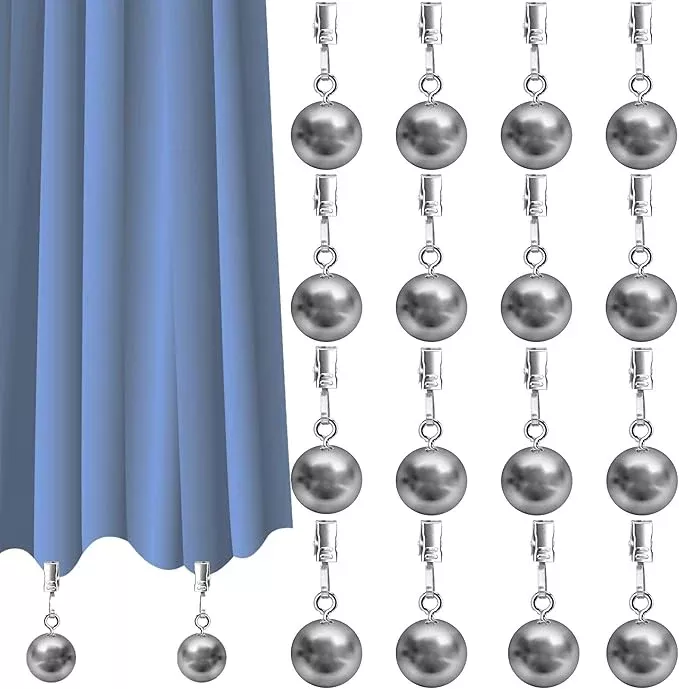 16-pack-heavy-duty-curtain-weights-heavy-weights-outdoor-curtains-pergola-patio- 16 Pack Heavy Duty Curtain Weights, Heavy Weights for Outdoor Curtains of Pergola Patio Gazebo Cabana, Stainless Steel Weight Clip Down Curtain, Garden Flag, Shower Curtain, Tablecloth