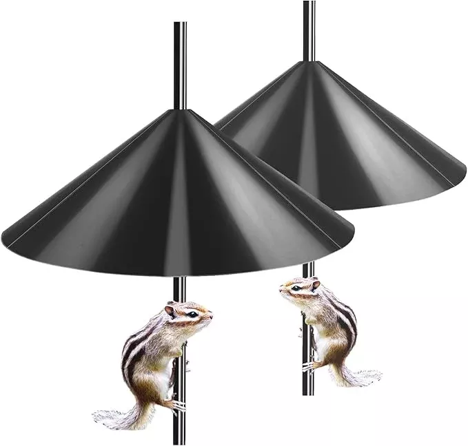 19-inch Squirrel Baffle, Squirrel-Proof for Bird Feeder Pole, Birdhouse Baffle for Shepherd's Hook in The Outdoors,Black(1 Pack)
