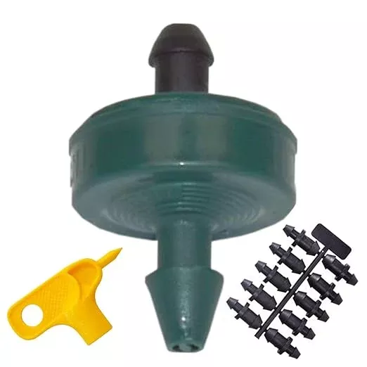 2-gph-netafim-woodpecker-jr-pressure-compensating-dripper-emitters-35-pack-plus- 2 GPH Netafim Woodpecker Jr Pressure Compensating Dripper Emitters, 35-Pack Plus Hole Punch Tool and Goof Plugs for Drip Irrigation Systems