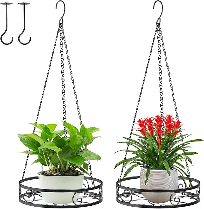 2-pack-hanging-planters-indoor-plants-heavy-duty-metal-plant-hanger-indoor-with- 2-Pack Hanging Planters for Indoor Plants - Heavy Duty Metal Plant Hanger Indoor with 3 Chains and Hooks – Aesthetic Hanging Plant Holder for an Instant Indoor and Outdoor Decor
