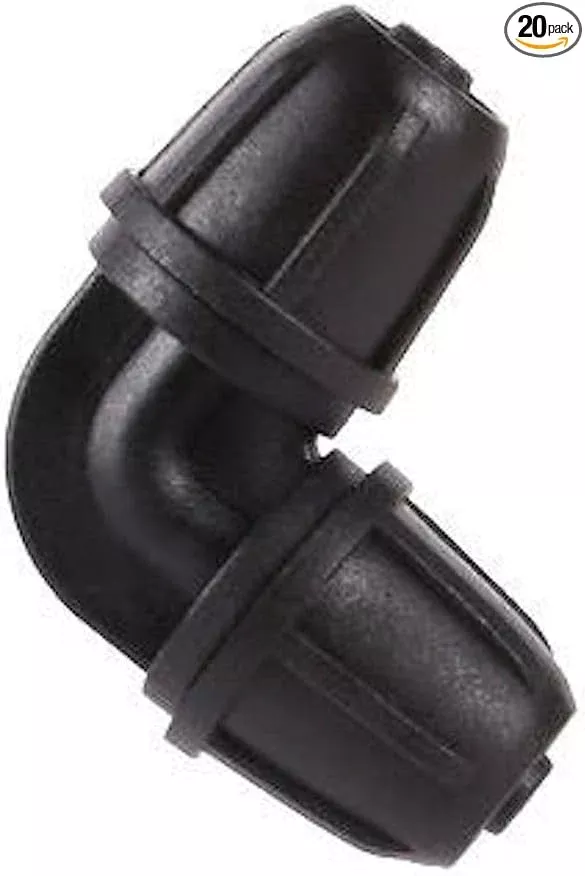20-pack-quick-connect-locking-1-4-drip-irrigation-elbow-coupling-connectors-corn 20 Pack Quick-Connect Locking 1/4" Drip Irrigation Elbow Coupling Connectors, Corner Fittings for 1/4 Inch Irrigation Tubing, Drip Kit (Elbow - 20 Pack)