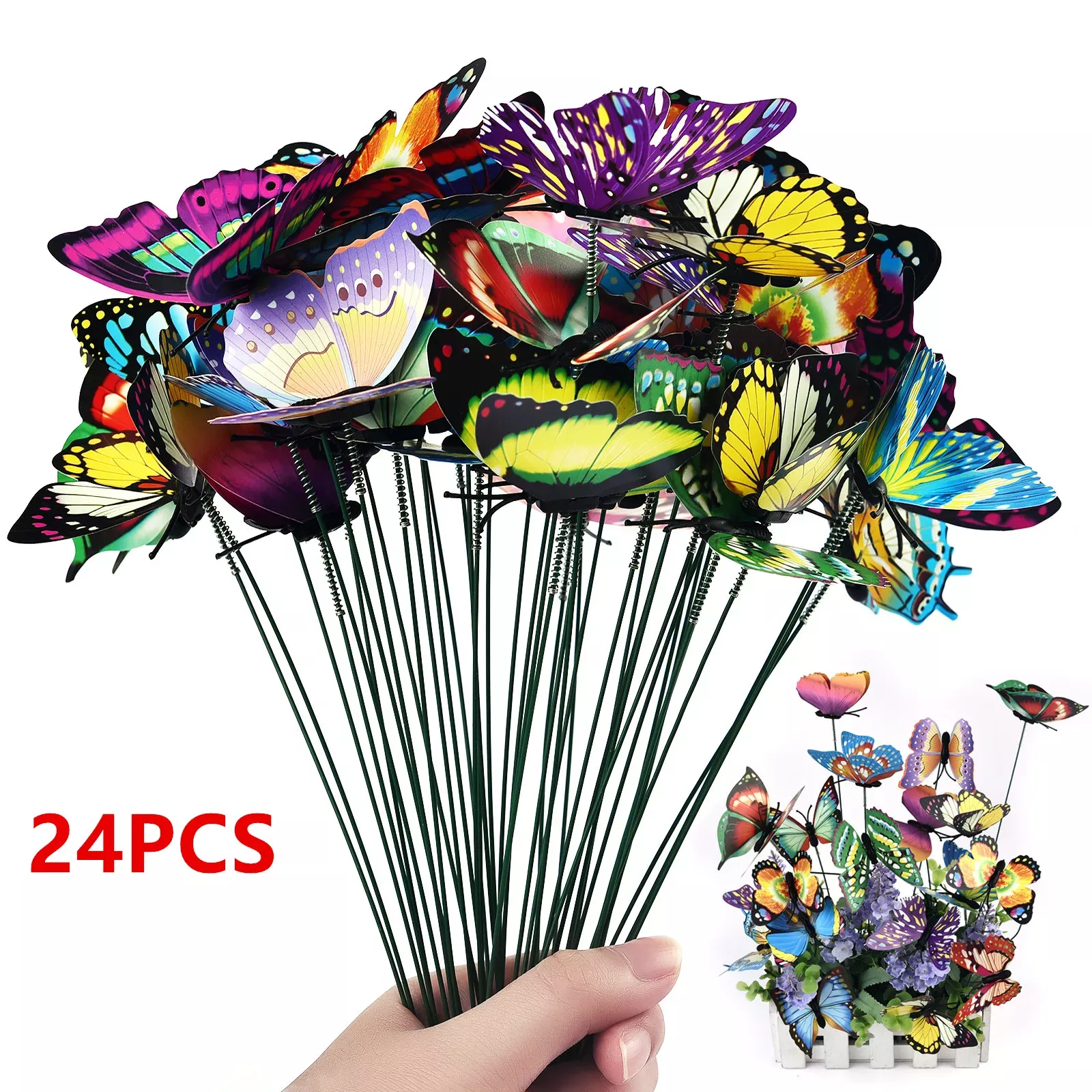 24pcs-colorful-butterfly-garden-stakes-outdoor-whimsical-yard-decor 24Pcs Colorful Butterfly Garden Stakes | Outdoor Whimsical Yard Decor