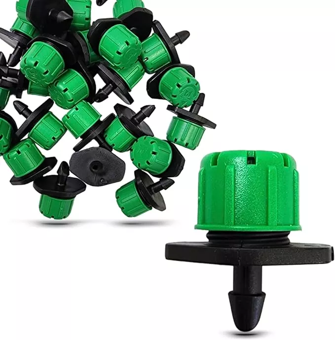25-pack-1-4-inch-universal-barbed-drip-emitter-adjustable-flow-0-18-5-gph-fit-1- (25-Pack) - 1/4" Inch Universal Barbed Drip Emitter - Adjustable Flow 0-18.5 GPH Fit 1/4 (4-7mm) Drip Irrigation Tubing - Professional Grade (25 Pack Dripper Only)