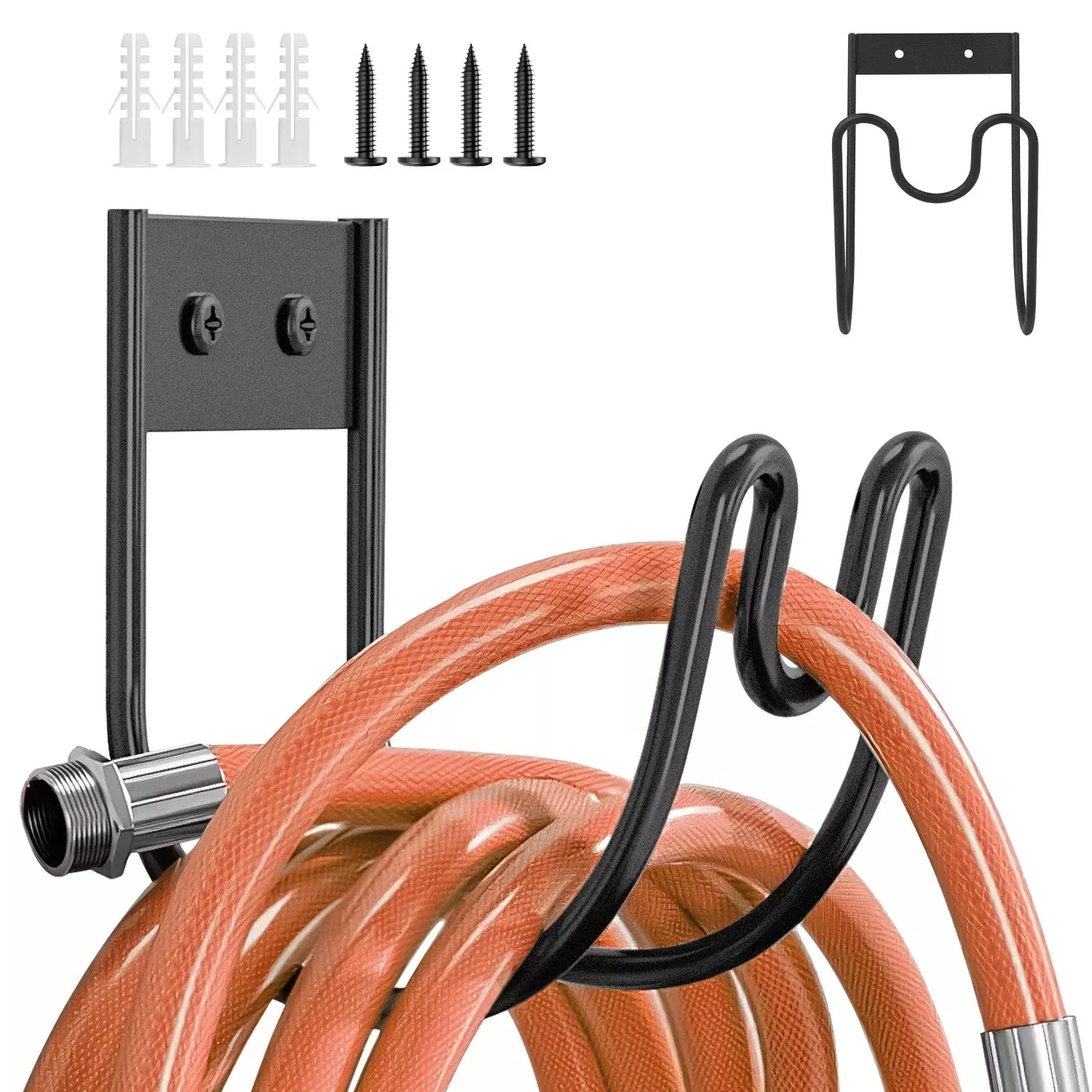 2pack-heavy-duty-garden-hose-holder-stainless-steel-hose-hook-metal-hose-rack-re 2Pack Heavy Duty Garden Hose Holder Stainless Steel Hose Hook Metal Hose Rack Reel Organizer for Water Hose Extension Cords