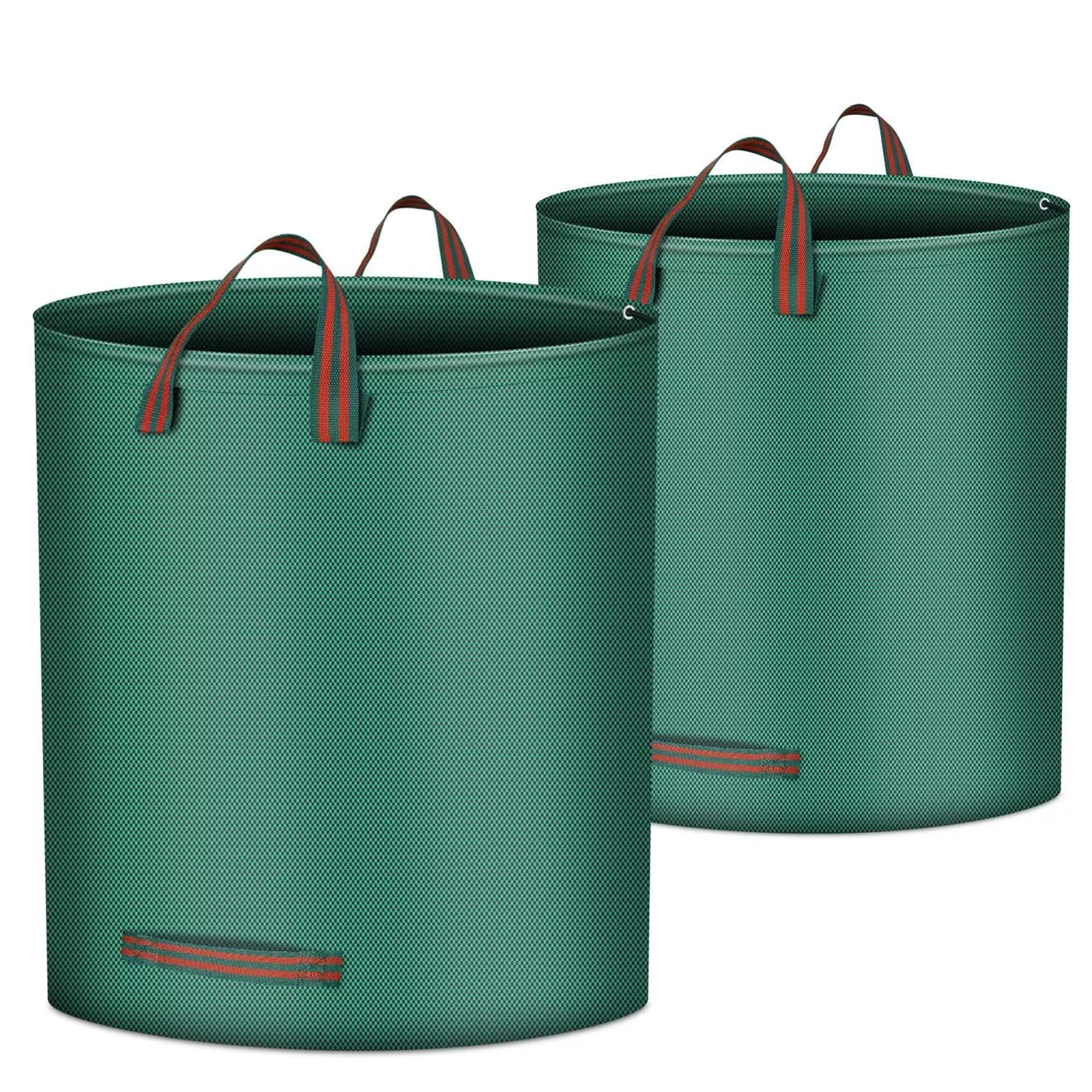 2pcs-26-42gallons-round-garden-waste-bags-waterproof-reusable-grass-rubbish-leaf 2Pcs 26.42Gallons Round Garden Waste Bags Waterproof Reusable Grass Rubbish Leaf Sacks Home Garden Lawn Yard Trash Bags With 4 Handles