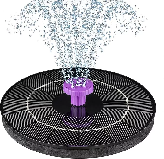 3-5w-solar-bird-bath-fountain-pump-solar-powered-water-pump-outdoor-water-founta 3.5W Solar Bird Bath Fountain Pump, Solar Powered Water Pump, Outdoor Water Fountain Pump with 8-in-1 Nozzles, 4 Fixed Pipes for Hummingbirds, Garden, Pool, Pond
