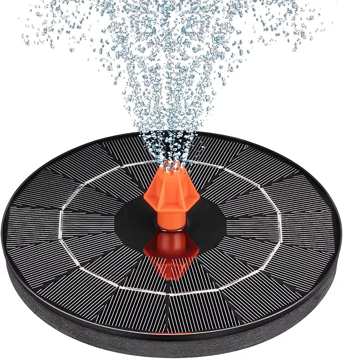 3-5w-solar-fountain-upgrade-solar-bird-bath-fountains-water-fountain-outdoor-wit 3.5W Solar Fountain, Upgrade Solar Bird Bath Fountains, Water Fountain Outdoor with 4 Fixed Rods & 8 Orange Nozzles, Solar Fountain Pump for Pond, Patio,Outdoor, Garden, Pool