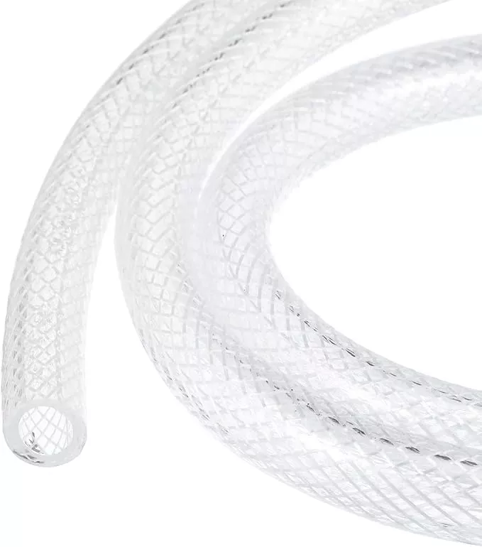 3/8" x 1/2" Braided Clear Plastic PVC Tubing 10ft High Pressure Flexible Reinforced Vinyl Tube, [for Garden Irrigation, Water Hose, Fish Tank, Water Transfer] - 9.5x12.7mm