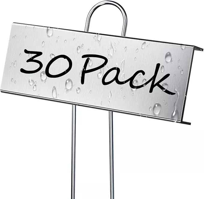 30-pack-metal-plant-labels-outdoor-garden-waterproof-plant-markers-labels-garden 30 Pack Metal Plant Labels for Outdoor Garden Waterproof Plant Markers, Labels Garden Markers for Seedlings Herbs Vegetable Greenhouse Gifts with Pen - White