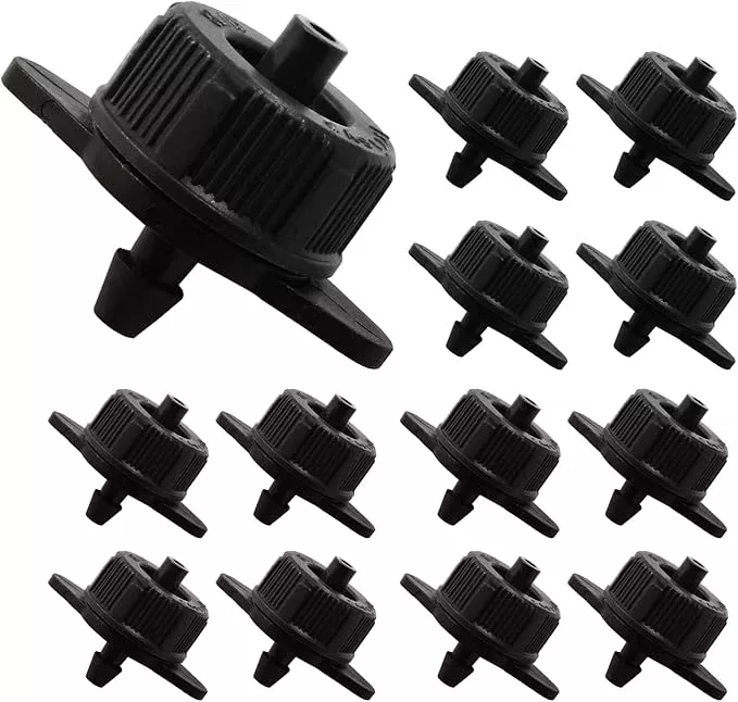 30-pcs-drip-irrigation-emitters-1-gph-pressure-compensating-irrigation-drippers- 30 Pcs Drip Irrigation Emitters, 1 GPH Pressure Compensating Irrigation Drippers for Garden Lawn Watering Irrigation System, Black