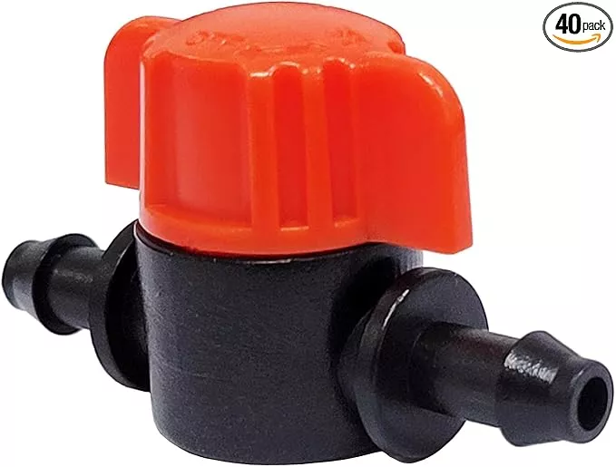 40pcs-drip-irrigation-barb-shut-off-valve-barbed-ball-valve-tubing-coupling-valv 40pcs Drip Irrigation Barb Shut-Off Valve Barbed Ball Valve Tubing Coupling Valve OD Tube Drip Irrigation Systems for Gardens Farmland Greenhouse