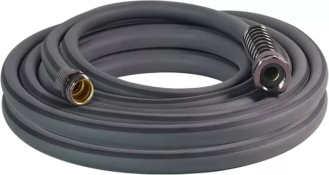 5-8-heavy-duty-garden-hose-25-ft-outdoor-hybird-water-hose-with-solid-fitting-fl 5/8’’ Heavy Duty Garden Hose 25 ft – Outdoor Hybird Water Hose with Solid Fitting - Flexible, Kinkless, Lightweight Garden Hose for Lawn Watering, Car Washing - Burst 500 Psi (Grey,25 ft)