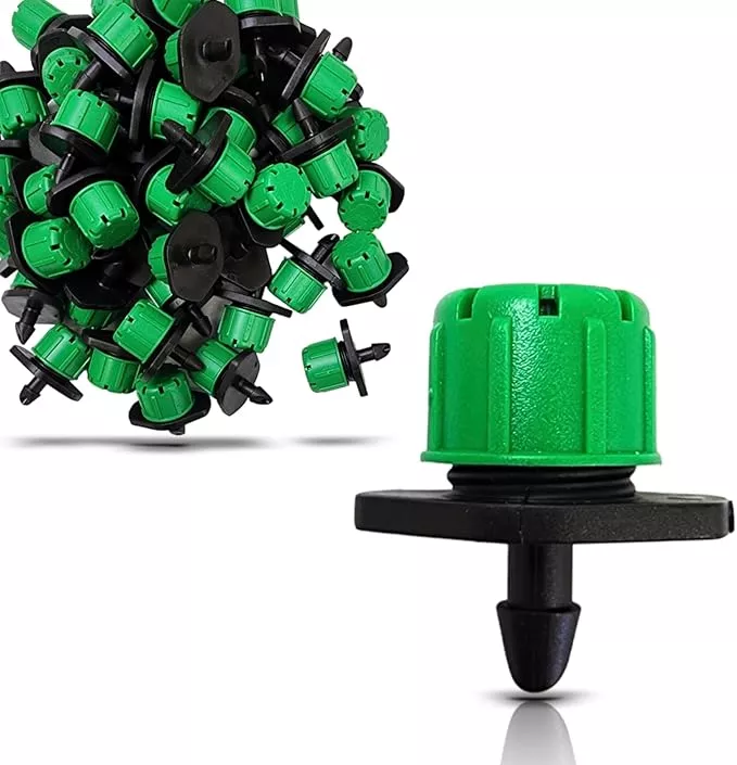 50-pack-1-4-inch-universal-barbed-drip-emitter-adjustable-flow-0-18-5-gph-fit-1- (50-Pack) - 1/4" Inch Universal Barbed Drip Emitter - Adjustable Flow 0-18.5 GPH Fit 1/4 (4-7mm) Drip Irrigation Tubing - Professional Grade (50 Pack Dripper Only)