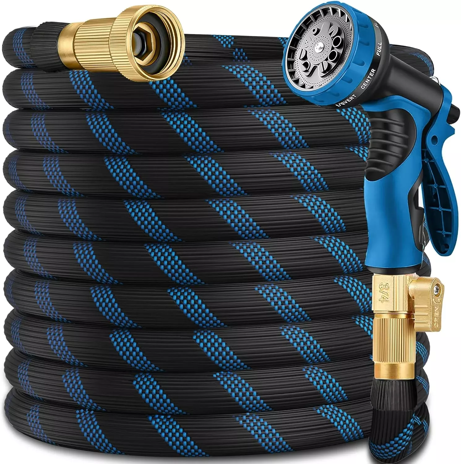 50ft-garden-hose-water-hoses-w-10-function-spray-nozzle-2025-new-superior-streng 50ft Garden Hose - Water Hoses w/10 Function Spray Nozzle, 2025 New Superior Strength Flexible Hose, 3/4" Brass Connectors- Leakproof Lightweight Water Pipe for Gardening(Blue Black)