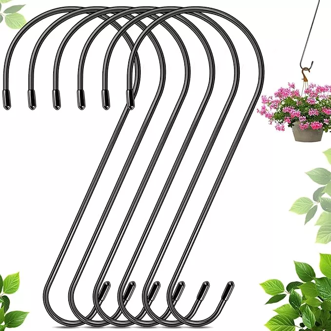 6-pack-12-inch-extra-large-s-hooks-hanging-plants-rust-proof-heavy-duty-tree-bra 6 Pack 12 Inch Extra Large S Hooks for Hanging Plants, Rust-Proof Heavy Duty Tree Branch Hooks Plant Hooks Outdoor for Hanging Bird Feeder,Patio,Indoor Uses