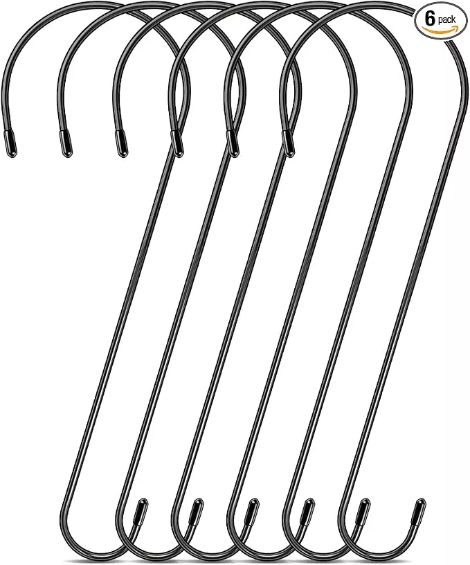 6-pack-16-inch-extra-large-s-hooks-hanging-plants-rust-proof-heavy-duty-tree-bra 6 Pack 16 Inch Extra Large S Hooks for Hanging Plants, Rust-Proof Heavy Duty Tree Branch Hook Plant Hooks Outdoor for Hanging Bird Feeder,Patio,Indoor Uses