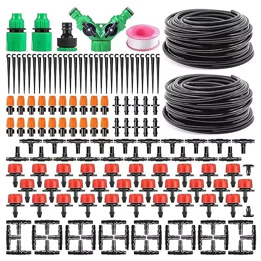 98-5ft-drip-irrigation-system-kit-149-pack-automatic-irrigation-system-greenhous 98.5FT Drip Irrigation System Kit, 149 Pack Automatic Irrigation System, Greenhouse Micro Drip Irrigation Kit for Garden Greenhouse, Flower Bed,Patio,Lawn