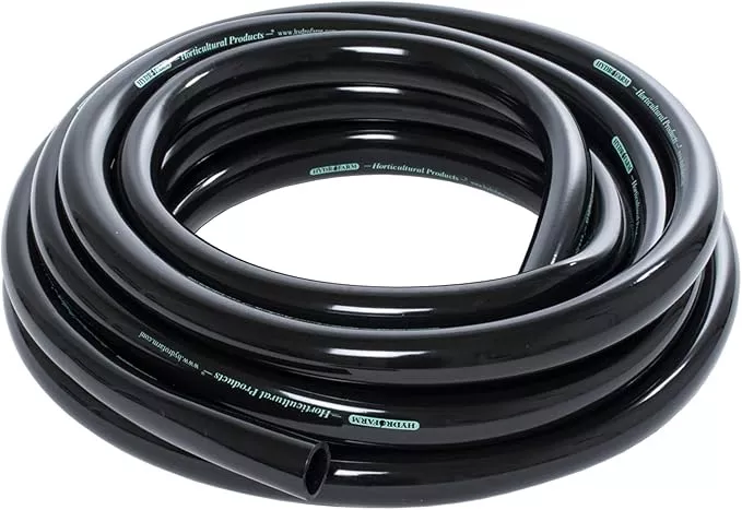 active-aqua-hydrofarm-0-75-inch-inside-diameter-vinyl-tubing-indoor-vegetation-g Active Aqua Hydrofarm 0.75 Inch Inside Diameter Vinyl Tubing for Indoor Vegetation Growing Hydroponic Irrigation Systems and Tanks, 25 Feet, Black