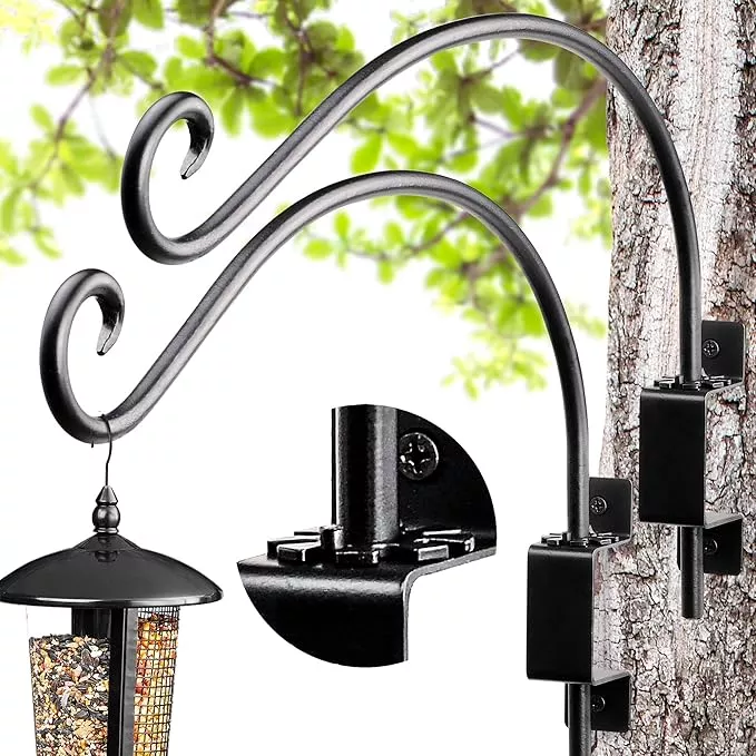 ajart-bird-feeder-hanger-swivel-hanging-plant-bracket-outdoor-black-more-suitabl AJART Bird Feeder Hanger of Swivel Hanging Plant Bracket for Outdoor(Black) More Suitable for Outside birdhouses Plant Hooks (12"-2PCs)