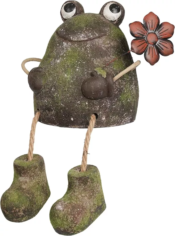 alpine-corporation-mcc834-indoor-outdoor-frog-with-flower-garden-statue-playful- Alpine Corporation MCC834 Indoor/Outdoor Frog with Flower Garden Statue, Playful Frog Statue for Yard, 20" H, Green
