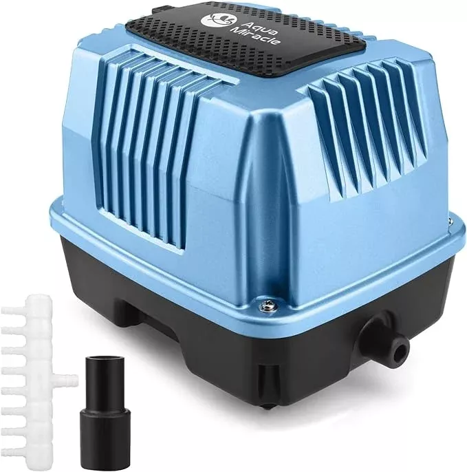 aquamiracle-super-powerful-linear-air-pump-ap-40-ap-60-ap-80-pond-aerator-septic AquaMiracle Super Powerful Linear Air Pump AP-40/AP-60/AP-80 Pond Aerator, Septic Air Pump, Hydroponic Air Pump, Koi Pond Air Pump 635/950/1350GPH, for Waste Treatment, Fish Farm, Seafood Restaurant