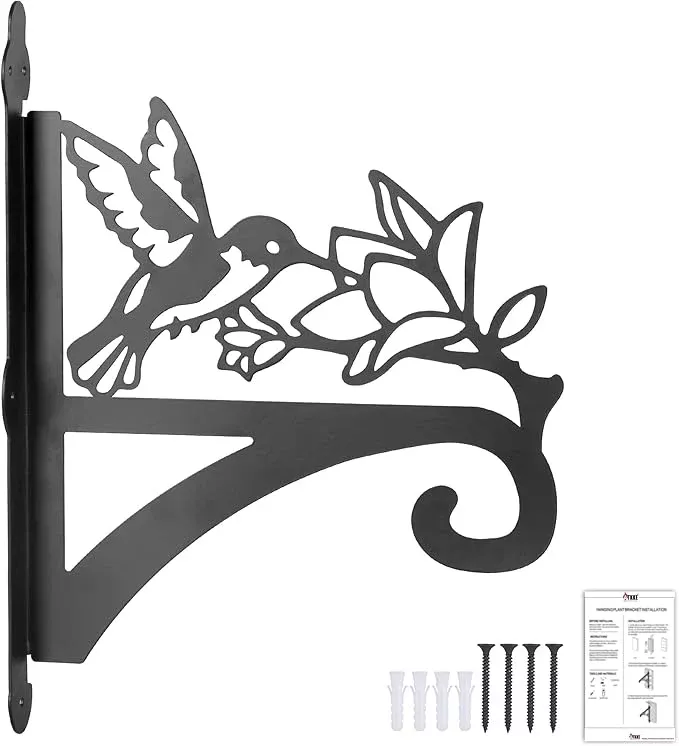 atkke-hanging-plant-bracket-hangers-indoor-iron-wall-mount-11-hummingbird-silhou ATKKE Hanging Plant Bracket Hangers Indoor Iron Wall Mount,11” Hummingbird Silhouette Ornamental Iron Hangers Hookers for Flower Pot Lantern Bird Feeder Wind Chimes