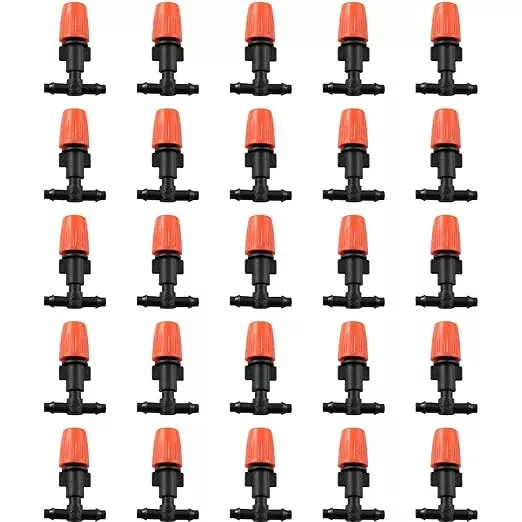 atomizing-nozzle-rlecs-25pcs-irrigation-system-misting-automatic-watering-garden Atomizing Nozzle RLECS 25PCS Irrigation System Misting Automatic Watering Garden Hose Spray Adjustable Garden Irrigation Nozzles with Tee Joints for Greenhouse Vegetable Irrigation