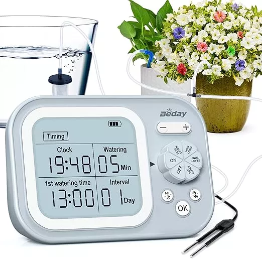 automatic-plant-waterer-indoor-self-watering-system-15-potted-plants-auto-drip-i Automatic Plant Waterer Indoor Self Watering System for 15 Potted Plants, Auto Drip Irrigation Kit Programmable Water Timer with Smart Humidity Detection