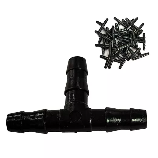 barbed-connectors-drip-irrigation-1-4-universal-barbed-tee-fittings-100pcs-1-4-t Barbed Connectors Drip Irrigation, 1/4" Universal Barbed Tee Fittings(100pcs 1/4" Tee Fittings)