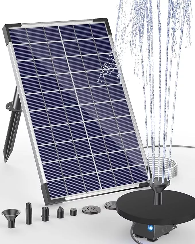 biling-solar-water-pump-bird-bath-6-5w-solar-panel-kit-outdoor-solar-fountain-wi Biling Solar Water Pump for Bird Bath, 6.5W Solar Panel Kit Outdoor Solar Fountain with DIY 5ft Tubing for Small Ponds Garden and Pool